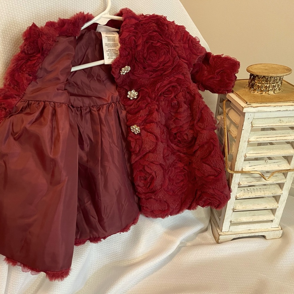 Baby girl Blueberi Blvd burgundy dress jacket